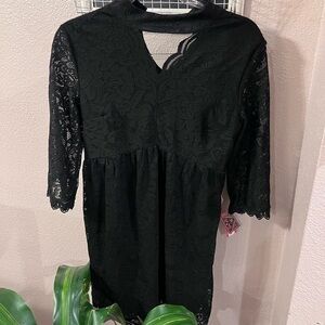 XHILARATION Women's Lace Dress Black SzM
